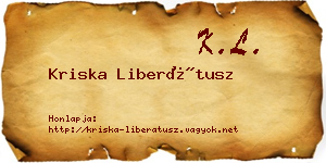 Kriska Liberátusz névjegykártya